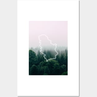 Serbia Country Map | Luminous Landscapes Posters and Art